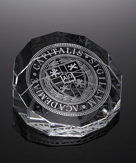 OPTIC CRYSTAL DODECAGON PAPER WEIGHT