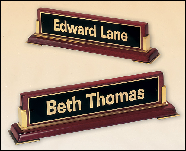 Rosewood Piano Finish Nameplate