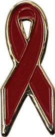 RED AWARENESS RIBBON LAPEL PIN