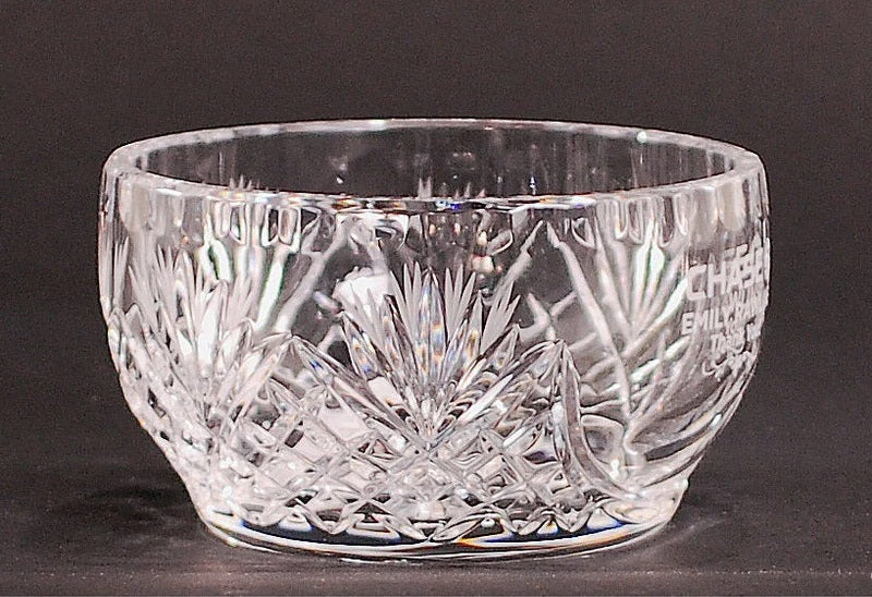 HAND CUT CRYSTAL BOWL - 5" DIA (DESKTOP RECOGNITION)