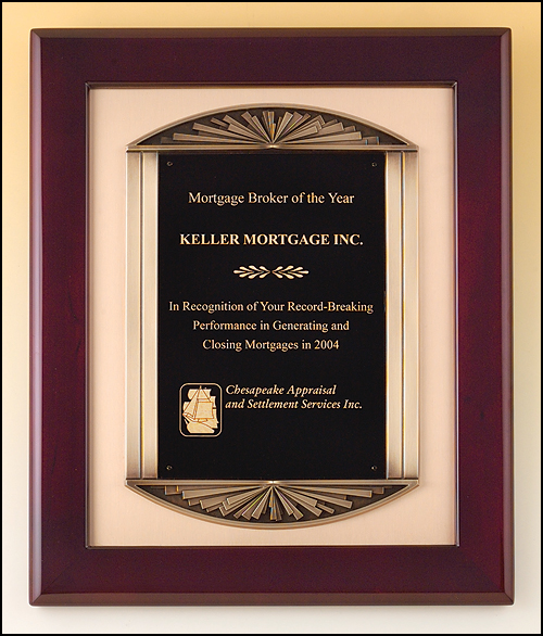 Rosewood Piano Finish Plaque Cast Frame