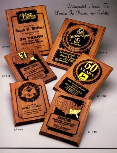 Distinguished Laser engraved Plaque Awards for leaders in business and industry.