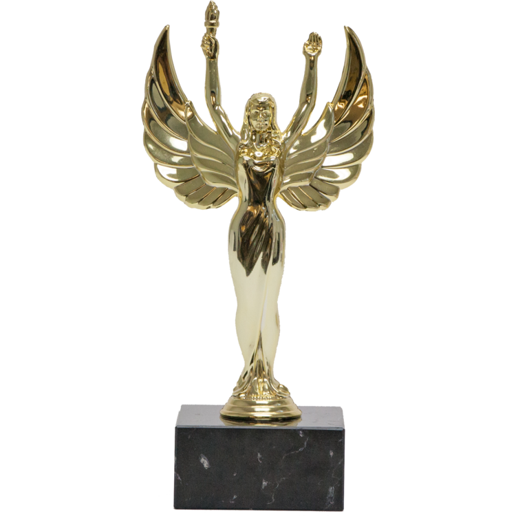 CHAMPIONS SERIES TROPHY ON BLACK MARBLE BASE