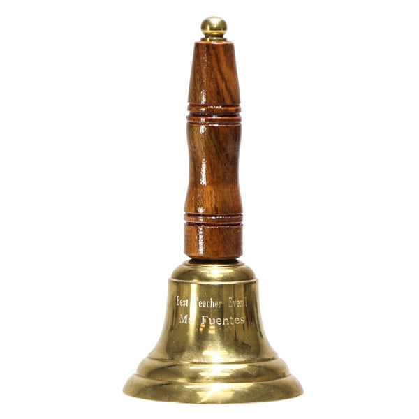 BRASS BELL WITH WOOD HANDLE