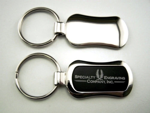 SILVER AND BLACK LASER KEYCHAIN